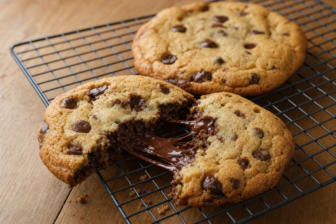 Big cookie, set edge, molten middle.