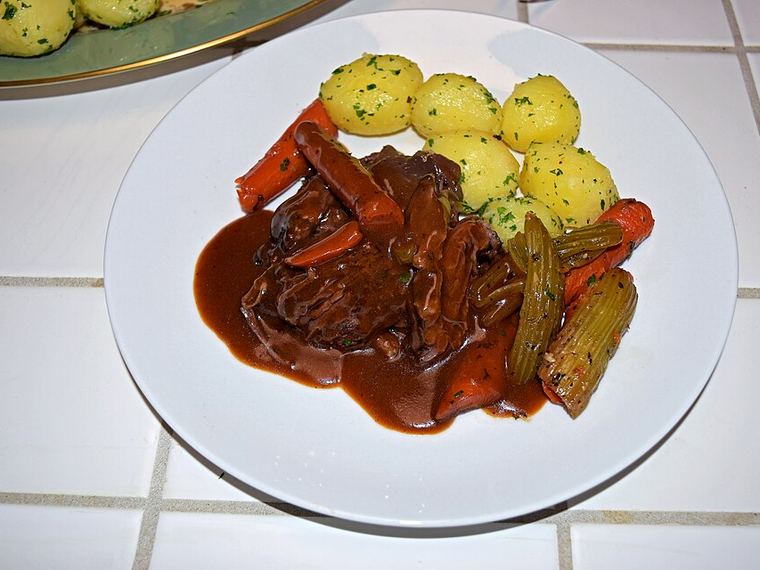 American pot roast, plated up.